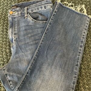 Express Distressed Blue Ankle Jeans